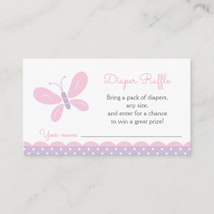 Carte D'accompagnement Billet rabat Baby shower Papillon