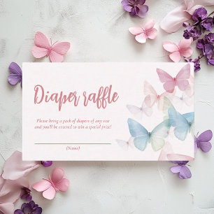 Carte D'accompagnement "Billet rabat Baby shower Papillon"