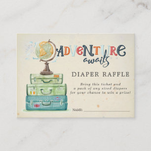Carte D'accompagnement Billet rabat baby shower   Vintage voyage