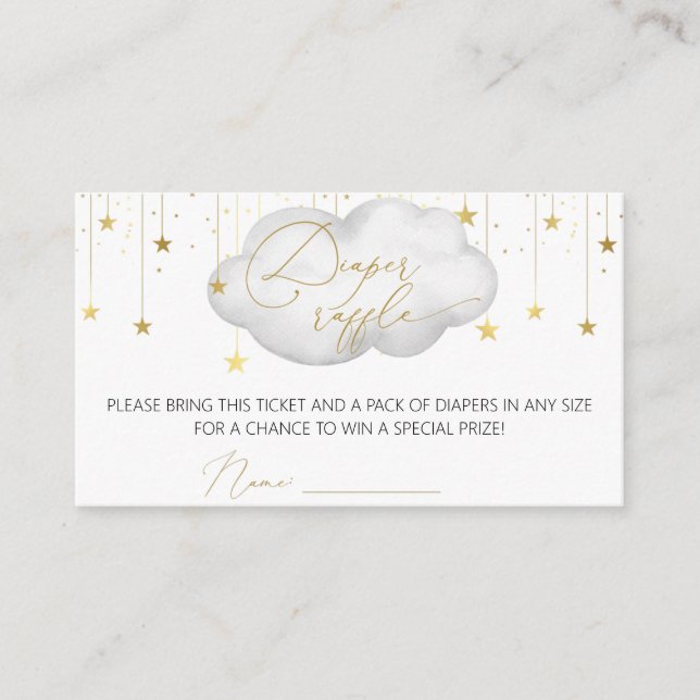 Carte D'accompagnement Billet rabat, Lune et Etoiles (Devant)