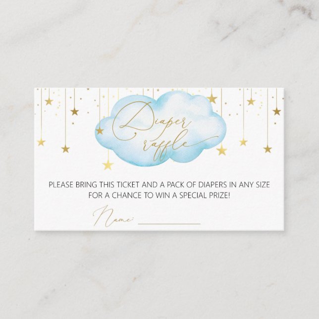 Carte D'accompagnement Billet rabat, Lune et Etoiles (Devant)