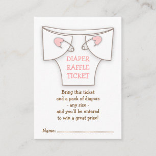 Carte D'accompagnement Billet rose mignon de tombola de baby shower de