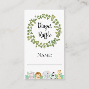Carte D'accompagnement Billet Safari Diaper Raffle Name