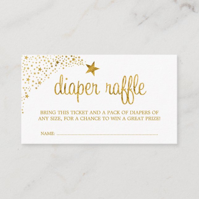 Carte D'accompagnement Billet Twinkle Little Star Faux Gold Diaper (Devant)