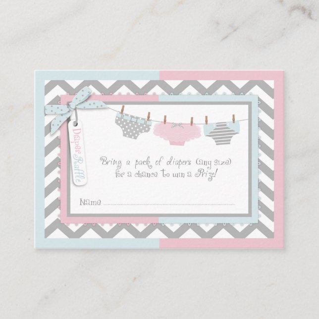 Carte D'accompagnement Billet Twins Cravate Tutu Diaper Raffle (Devant)