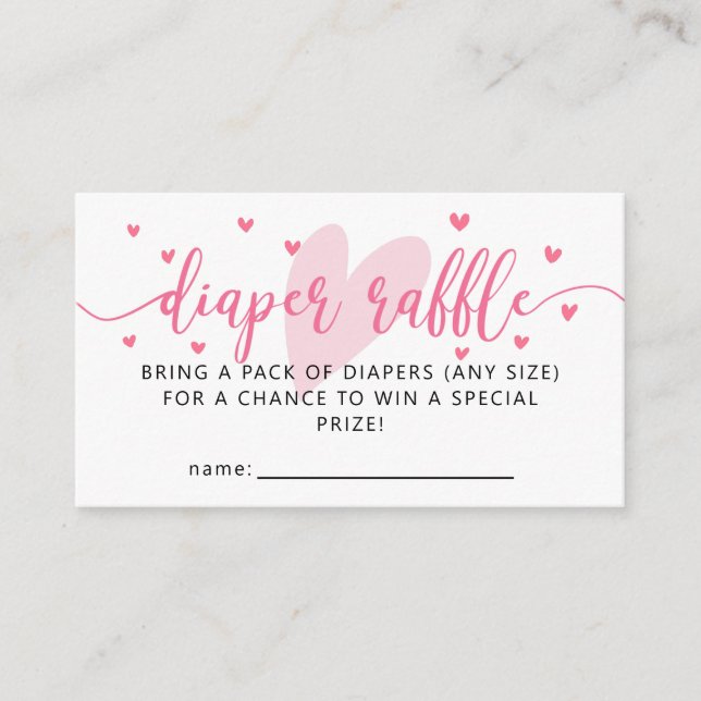 Carte D'accompagnement Billet Valentine Baby shower Déchets Raffle (Devant)