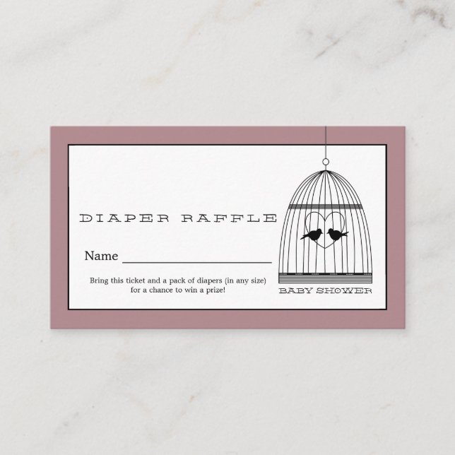 Carte D'accompagnement Billet vintage Coeur Birdcage Bébé Refle (Devant)