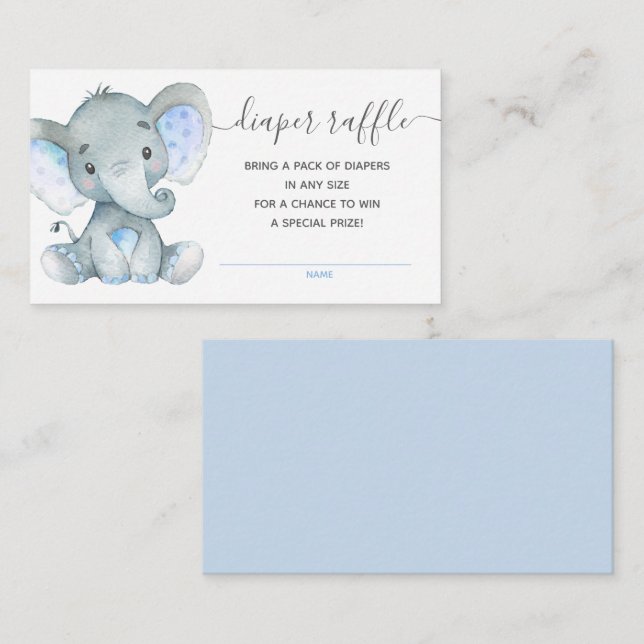 Carte D'accompagnement Billets de Baby shower Elephant Diaper (Devant / Derrière)