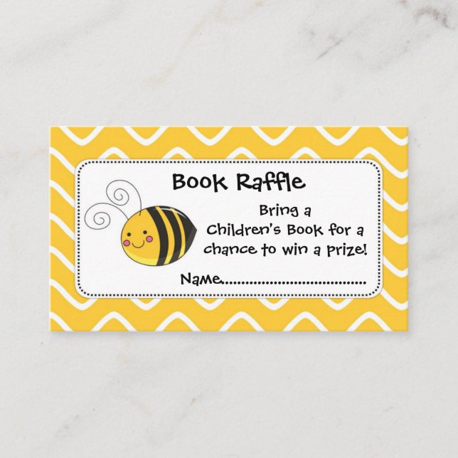 Carte D'accompagnement Billets de Raffle du livre d'abeilles, jeu de Baby (Devant)
