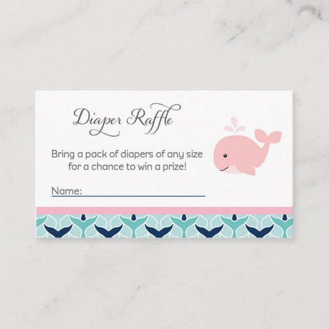 Carte D'accompagnement Billets de roussettes de Baby shower de baleine (Devant)