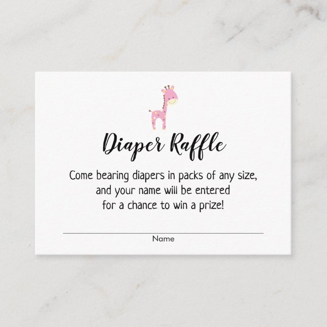 Carte D'accompagnement Billets de rousseur baby shower avec Giraffe rose (Devant)