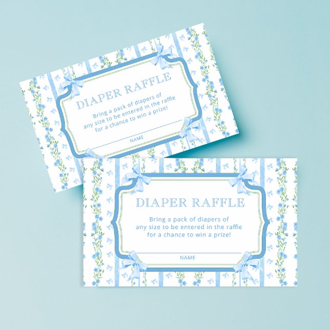 Carte D'accompagnement Billets de rousseur Baby shower Bleu Bow (Créateur téléchargé)