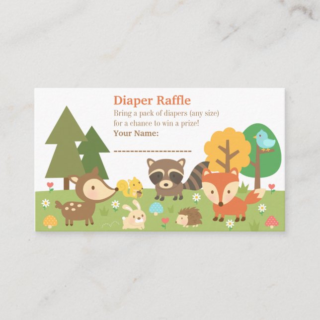 Carte D'accompagnement Billets de rousseur de Baby shower animal de bois (Devant)