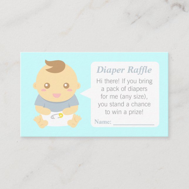 Carte D'accompagnement Billets de tombola de couche pour bébé garçon Cute (Devant)