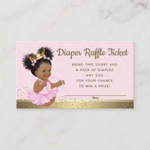 Carte D'accompagnement Billets de tombola de couche Princesse Or Rose