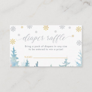Carte D'accompagnement Billets de Tombola de Couches   Baby Shower Hiver 