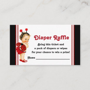 Carte D'accompagnement Billets de tombola de couches coccinelle Fille Bab