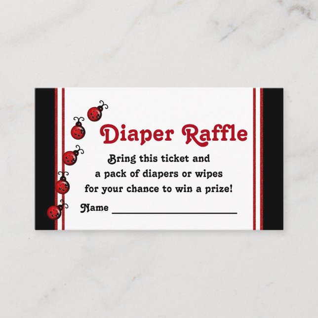Carte D'accompagnement Billets de tombola de couches Ladybug (Devant)