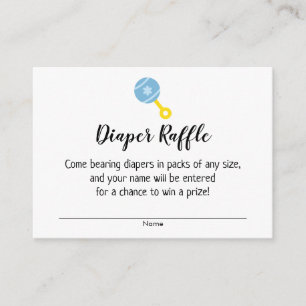 Carte D'accompagnement Billets de tombola de couches pour Baby Shower ave