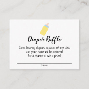 Carte D'accompagnement Billets de tombola de couches pour Baby Shower ave
