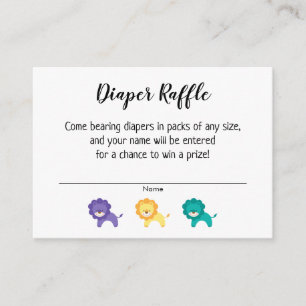 Carte D'accompagnement Billets de tombola de couches pour Baby Shower sim
