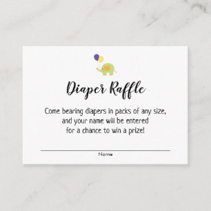Carte D'accompagnement Billets de tombola de couches pour baby shower sim