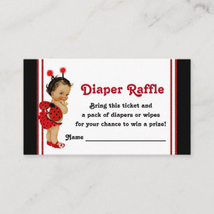 Carte D'accompagnement Billets de tombola de couches pour bébé coccinelle