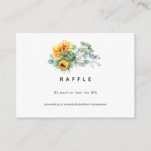 Carte D'accompagnement Billets de tombola de mariage Bohème Sunflower Euc