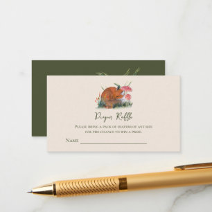 Carte D'accompagnement Billets de tombola pour couche d'Automne Renard En