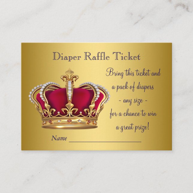 Carte D'accompagnement Billets de tombola pour couche de prince (Devant)