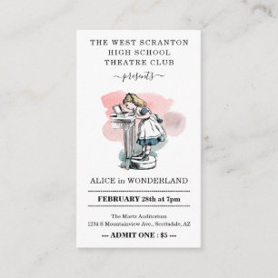 Carte D'accompagnement Billets d'entrée de pièce de théâtre - Taille Cart