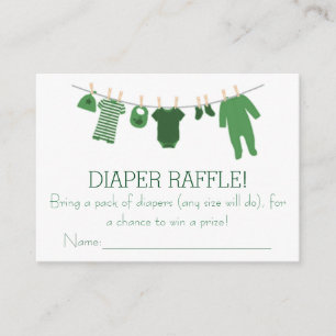 Carte D'accompagnement Billets Green Little Clothes Diaper Raffle