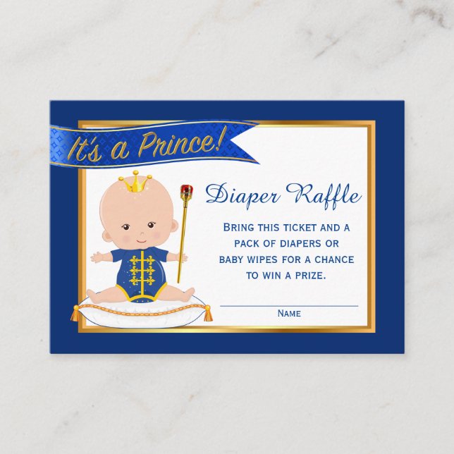 Carte D'accompagnement Billets Prince Diaper Raffle (Devant)