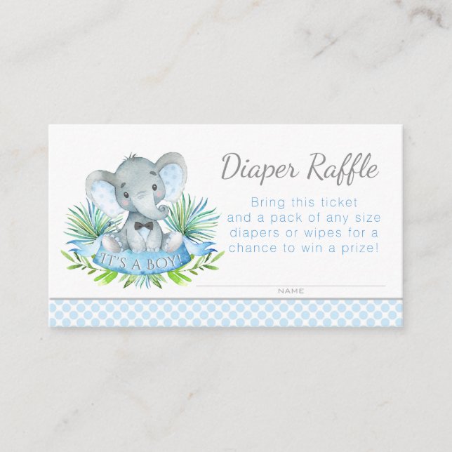 Carte D'accompagnement Billets rabats Elephant Diaper (Devant)