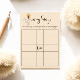 Carte D'accompagnement Bingo Baby shower de lapin d'eau orange