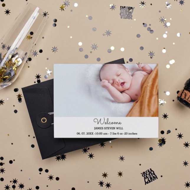 Carte D'accompagnement Birth announcement card| new born announcement (Créateur téléchargé)