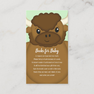 Carte D'accompagnement Bison Buffalo Baby shower vert