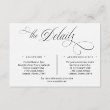 Black and White Script Details Enclosure Card