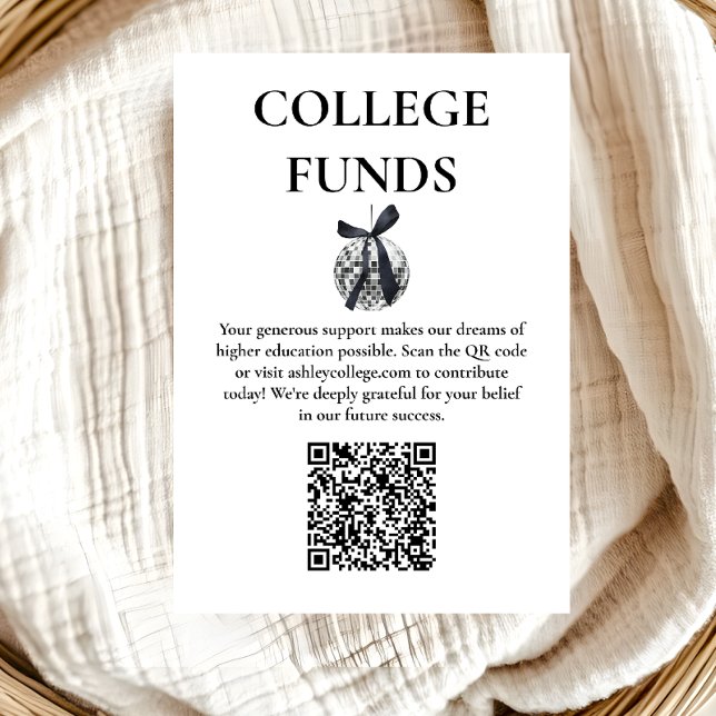 Carte D'accompagnement Black Bow Disco Ball Party (Créateur téléchargé)