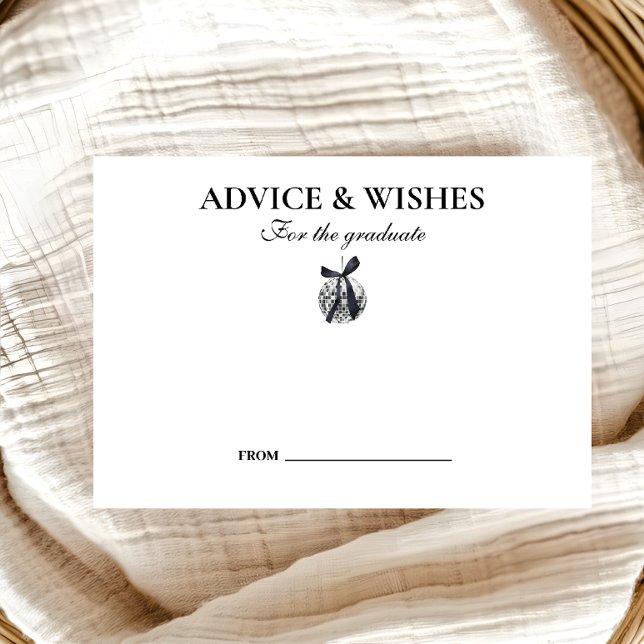 Carte D'accompagnement Black Bow Disco Ball Party (Créateur téléchargé)