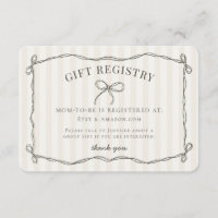 Black Coquette Bow Baby shower beige Registre