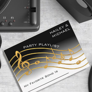 Carte D'accompagnement Black & Gold Music Note Échelle Mariage demande de