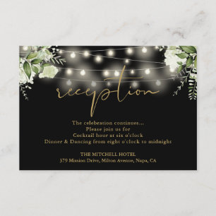 Carte D'accompagnement Black Gold String éclaire la réception de mariage 