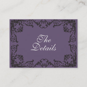 Carte D'accompagnement Black Goth Mariage QRC Détails du Mariage Pièce jo