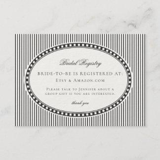 Carte D'accompagnement Black Harlequin Checkered Bridal Registry