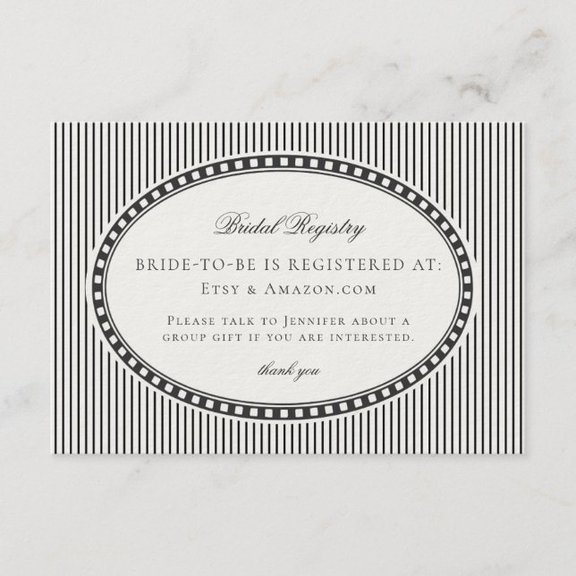 Carte D'accompagnement Black Harlequin Checkered Bridal Registry (Devant)