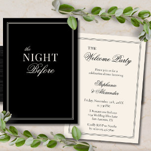 Carte D'accompagnement Black Ivory La Nuit Avant Welcome Party Mariage