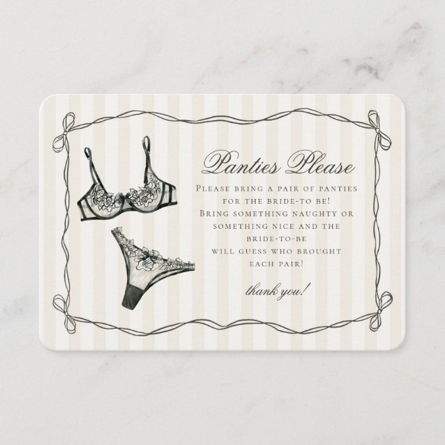 Carte D'accompagnement Black Lingerie Douche Panties S'il vous plaît Invi (Devant)