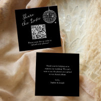 Black Minimalist Disco Ball QR Code Partager l'amo