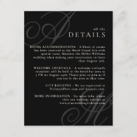 Black Modern Edge Elegant Monogramme Détails du Ma